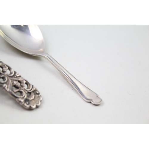 2285 - Three hallmarked silver condiment spoons, two .830 and one .925 - approx. gross weight 54g