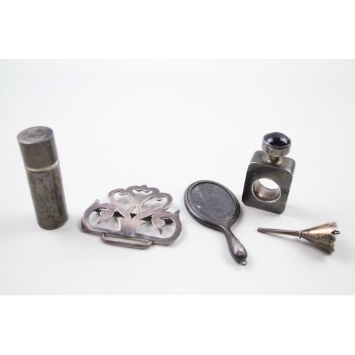 2286 - Five hallmarked .925 sterling silver vanity items to include scent bottle etc. - approx. gross weigh... 