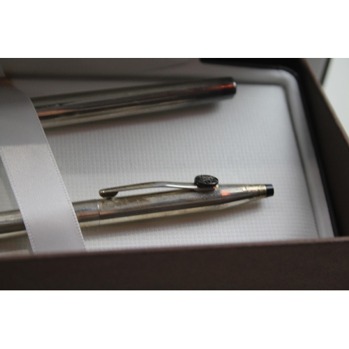 2290 - Two boxed Cross sterling silver pens, one ballpoint and one fountain - approx. gross weight 34g