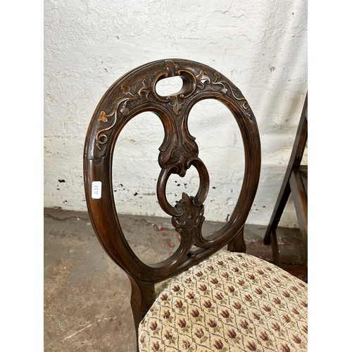155 - Four 19th century and later carved wooden occasional chairs