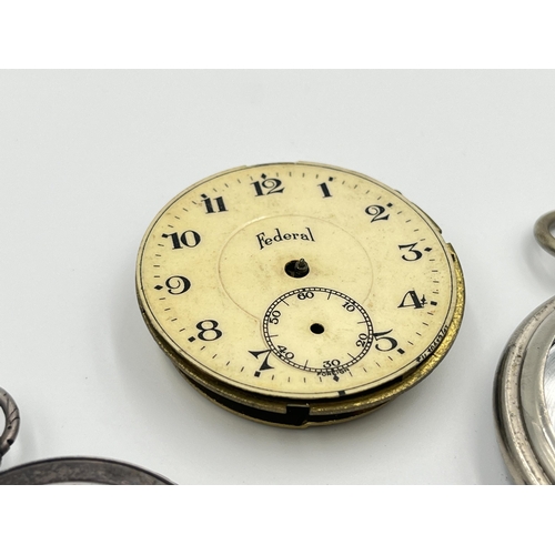 2326 - Two pocket watches, one late 19th/early 20th century .935 silver cased and one Federal - approx. gro... 