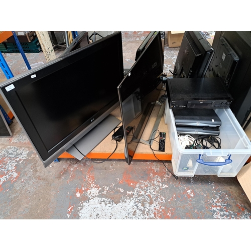 718 - A collection of AV items to include Sony Bravia KD-49XF8096 49