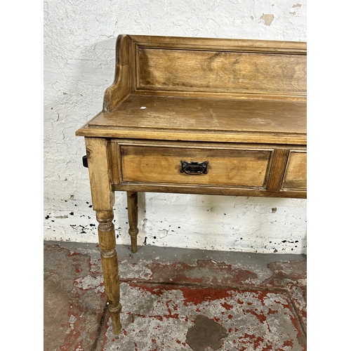 119 - A Victorian pine two drawer wash stand - approx. 93cm high x 93cm wide x 46cm deep