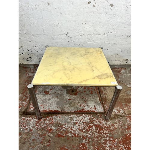 148 - A mid 20th century marble and chrome plated side table