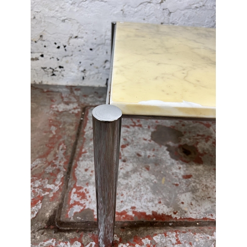 148 - A mid 20th century marble and chrome plated side table