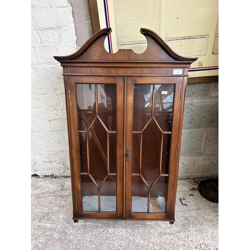 15 - A Bevan Funnell Limited Reprodux mahogany wall mountable display cabinet - approx. 109cm high x 61cm... 