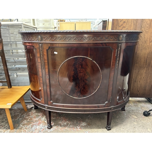 16 - A late 19th/early 20th century Bickers & Co. Ltd carved mahogany demi lune sideboard - approx. 94cm ... 