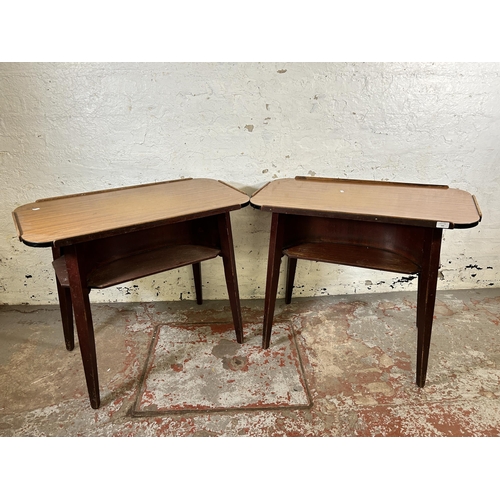 160 - A pair of mid 20th century teak effect games tables