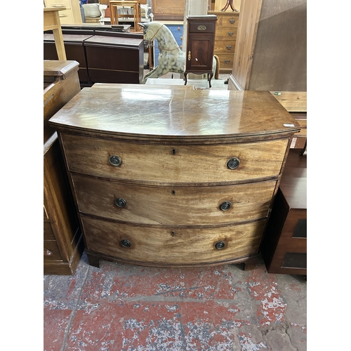 175 - A 19th century mahogany bow fronted chest of drawers - approx. 90cm high x 100cm wide x 58cm deep