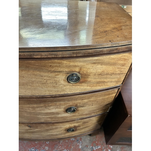 175 - A 19th century mahogany bow fronted chest of drawers - approx. 90cm high x 100cm wide x 58cm deep