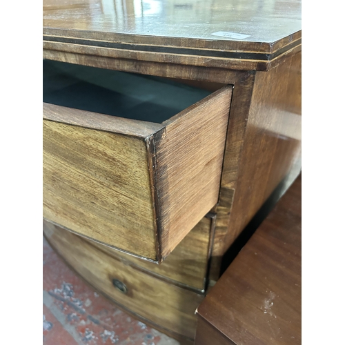 175 - A 19th century mahogany bow fronted chest of drawers - approx. 90cm high x 100cm wide x 58cm deep