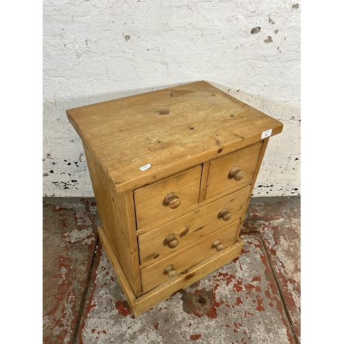 185 - A Victorian style pine miniature chest of drawers - approx. 63cm high x 49cm wide x 37cm deep