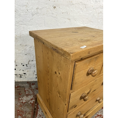 185 - A Victorian style pine miniature chest of drawers - approx. 63cm high x 49cm wide x 37cm deep