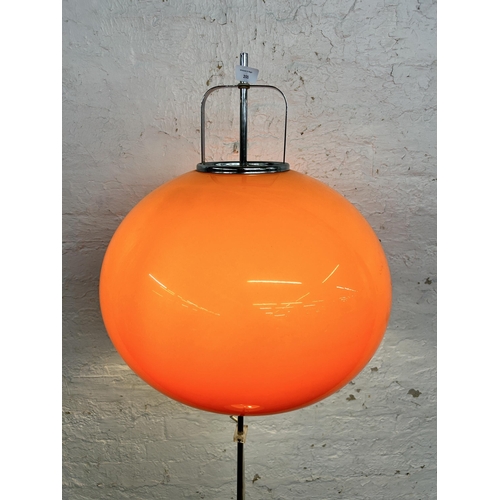 200 - A 1970s Italian Lucerna orange plastic and chrome plated floor lamp, designed by Harvey Guzzini - ap... 