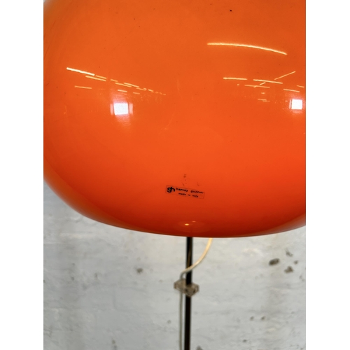 200 - A 1970s Italian Lucerna orange plastic and chrome plated floor lamp, designed by Harvey Guzzini - ap... 