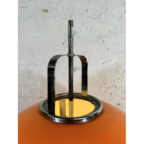 200 - A 1970s Italian Lucerna orange plastic and chrome plated floor lamp, designed by Harvey Guzzini - ap... 