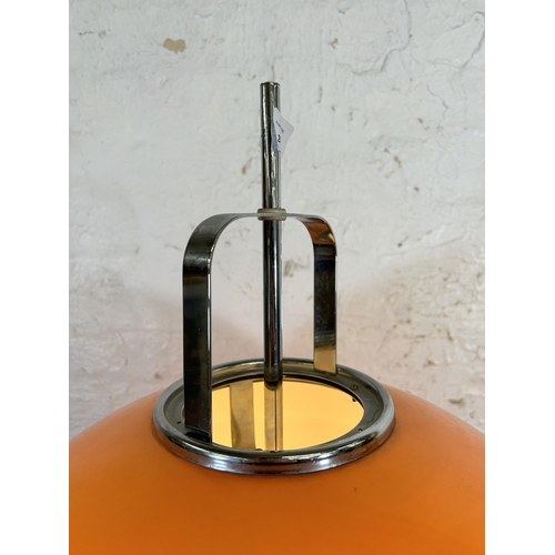 200 - A 1970s Italian Lucerna orange plastic and chrome plated floor lamp, designed by Harvey Guzzini - ap... 