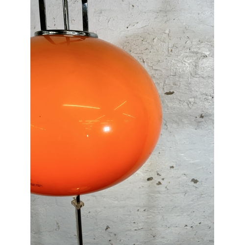 200 - A 1970s Italian Lucerna orange plastic and chrome plated floor lamp, designed by Harvey Guzzini - ap... 