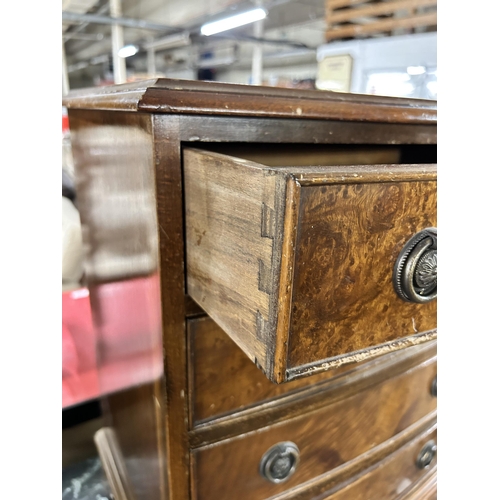 219 - A Regency style burr walnut chest of drawers - approx. 60cm high x 45cm wide x 32cm deep