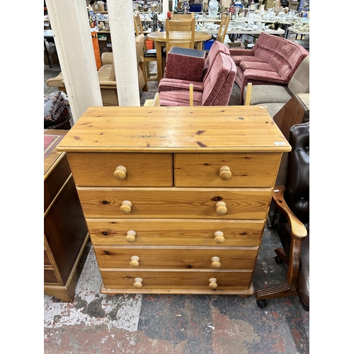 234 - A modern pine chest of drawers - approx. 97cm high x 55cm wide x 42cm deep