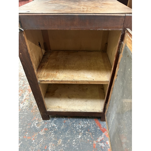 236 - A mid 20th century plywood meat safe - approx. 60cm high x 40cm wide x 30cm deep