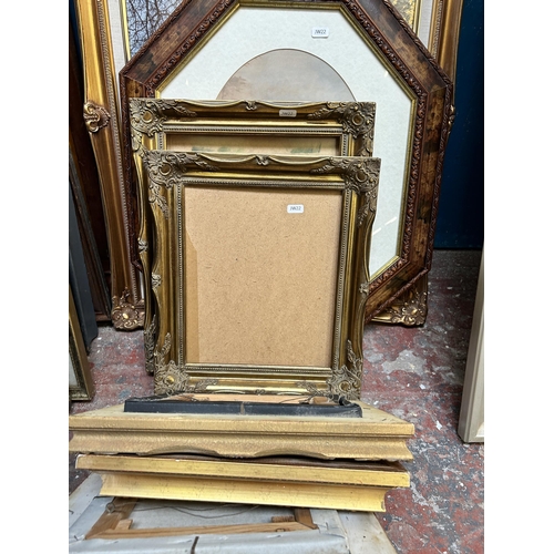 268 - A collection of pictures and frames to include photograph of Astbury, oil on canvas of a harbour sce... 