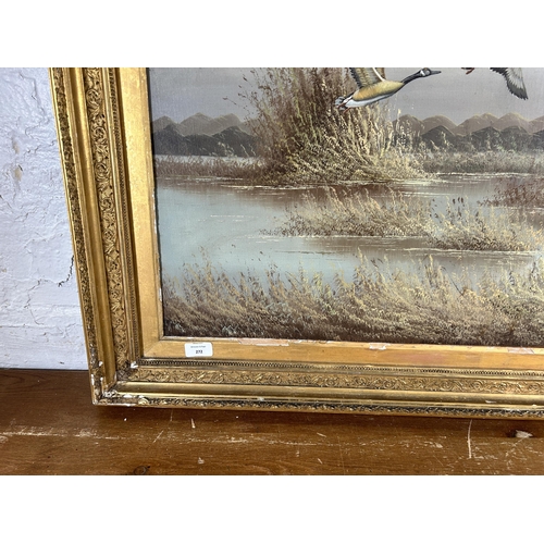 272 - A gilt framed Hugh Monahan (1914-1970) oil on board - approx. 82cm high x 107cm wide