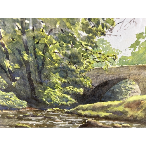 273 - A framed Paul B. Mountford 'Dane Bridge' watercolour - approx. 43cm high x 54cm wide