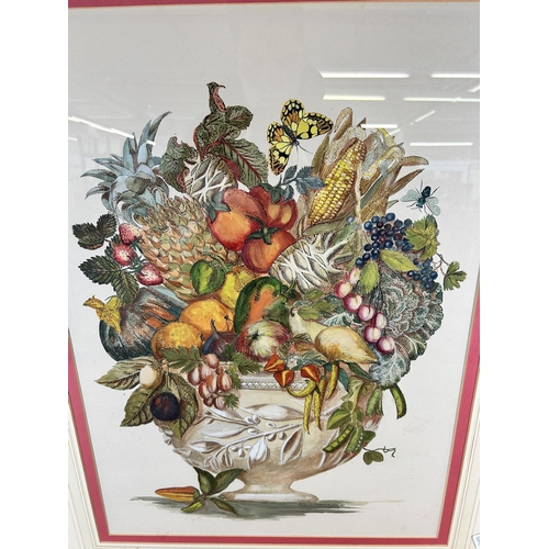 278 - A framed Mary Gregory fruit still life print - approx. 82cm high x 65cm wide