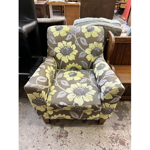 29 - A modern floral upholstered armchair