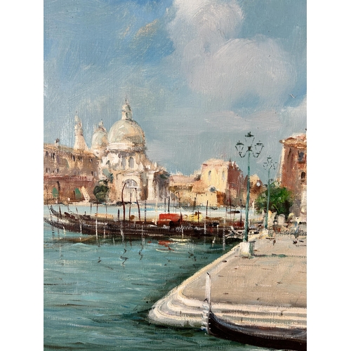 290 - A framed Venetian scene oil on board signed lower left Benedetti - approx. 56cm high x 76cm wide