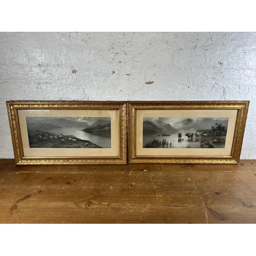 292 - Two gilt framed Elmer Keene prints - approx. 37cm high x 65cm wide