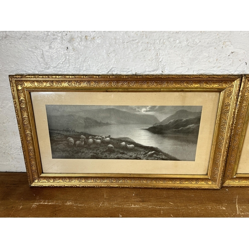 292 - Two gilt framed Elmer Keene prints - approx. 37cm high x 65cm wide