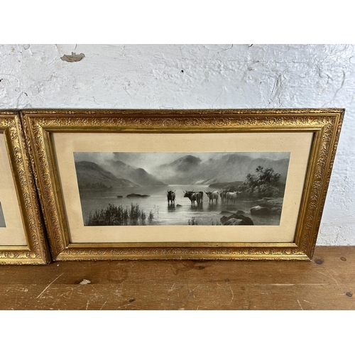 292 - Two gilt framed Elmer Keene prints - approx. 37cm high x 65cm wide