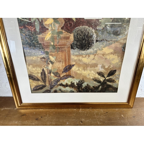 304 - A gilt famed Isabelle De Borchgrave print, RRP £149.00 - approx. 131cm high x 92cm wide