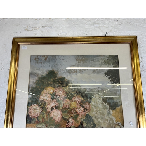 304 - A gilt famed Isabelle De Borchgrave print, RRP £149.00 - approx. 131cm high x 92cm wide