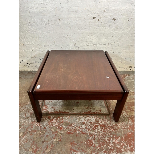 61 - A mid 20th century teak coffee table - approx. 43cm high x 80cm square