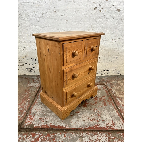 68 - A Victorian style pine miniature chest of drawers - approx. 58cm high x 45cm wide x 30cm deep