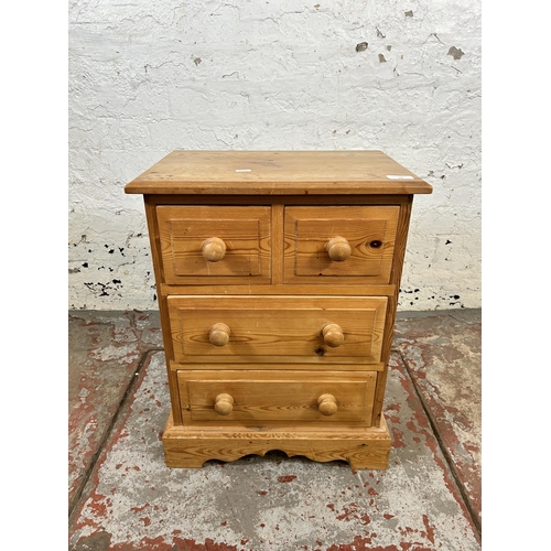 68 - A Victorian style pine miniature chest of drawers - approx. 58cm high x 45cm wide x 30cm deep