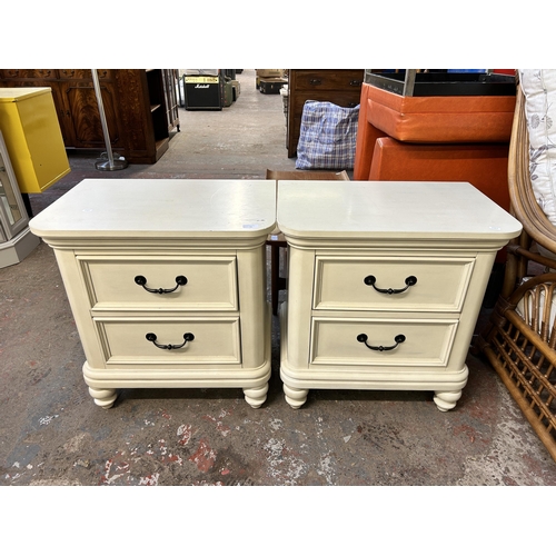 98 - A pair of RoomGear white painted bedside chests of drawers - approx. 64cm high x 61xm wide x 40cm de... 