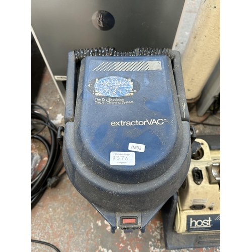 837A - Two Host extractorVAC dry extraction carpet cleaning system items. one model M40001 and one model T7... 