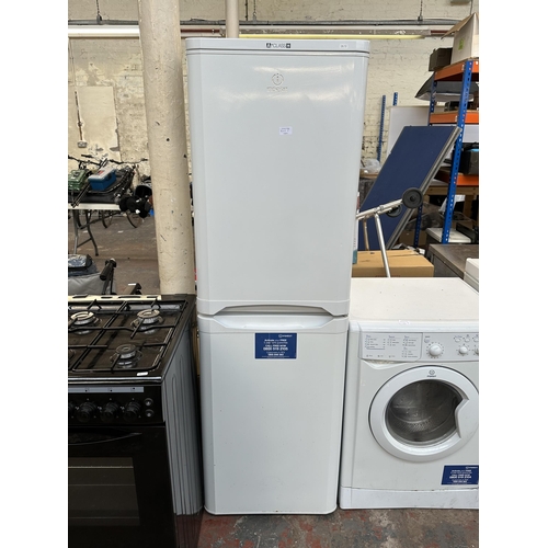 845F - An Indesit A+ class upright fridge freezer - approx. 173cm high