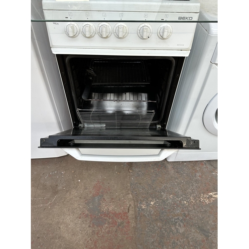 845M - Two items, one Beko BSC532AW four burner hob, single oven electric cooker and one CDA Group Limited ... 