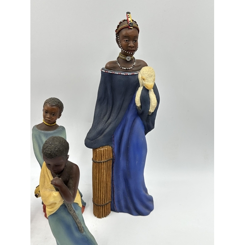 326 - Four Soul Journeys figurines, Njeri Daughter of a Warrior, Asali Sweet Honey, Chiumbo Little Creatio... 