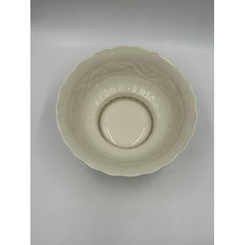 330 - A boxed Belleek Annual Piece 2002 limited edition Tree of Life bowl - approx. 24cm diameter