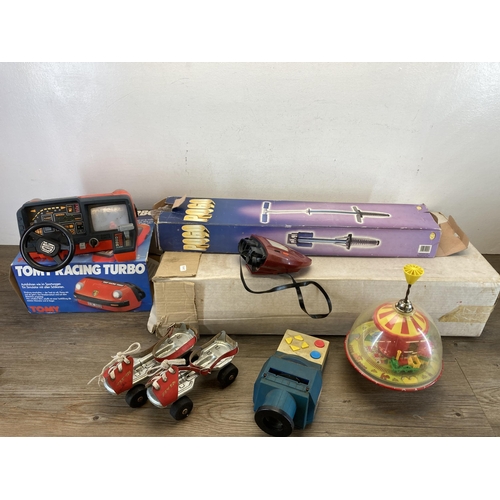 A collection of vintage toys and games to include boxed Tomy Racing ...