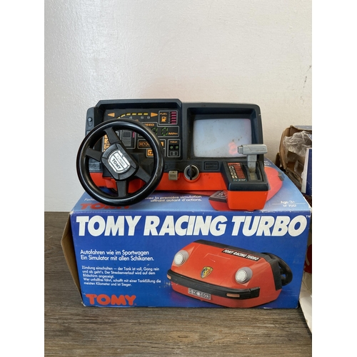 A collection of vintage toys and games to include boxed Tomy Racing ...