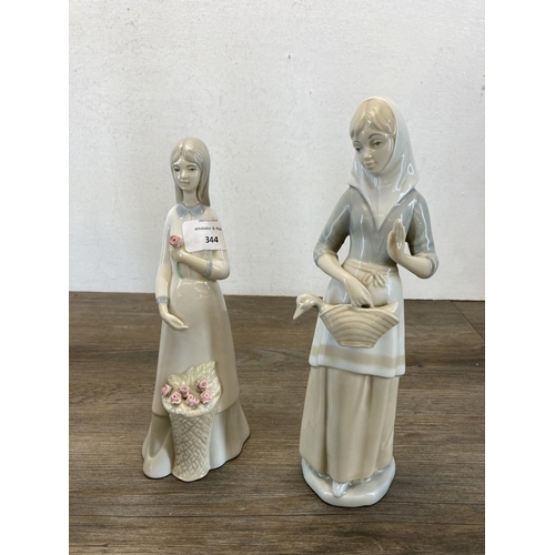 344 - Six Miquel Requena of Valencia porcelain figurines