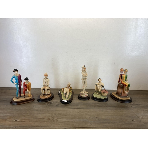 348 - Six Border Fine Arts limited edition resin clown figurines