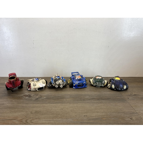 351 - Six Country Artists Speed Freaks hand painted and crafted resin car figurines